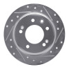 R1 09-16 Hyundai TUCSON Rear Right Drilled & Slotted Silver Brake Rotor