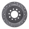 R1 07-08 Hyundai TIBURON Rear Right Drilled & Slotted Silver Brake Rotor