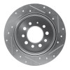 R1 07-08 Hyundai TIBURON Rear Left Drilled & Slotted Silver Brake Rotor