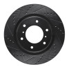 R1 08-17 Mitsubishi Montero Limited (Mexico) Front Left Drilled & Slotted Black Brake Rotor