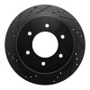 R1 15-17 Mitsubishi Montero Limited (Mexico) Rear Left Drilled & Slotted Black Brake Rotor