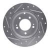 R1 05-20 Hyundai TUCSON Rear Right Drilled & Slotted Silver Brake Rotor