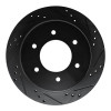R1 15-17 Mitsubishi Montero Limited (Mexico) Rear Right Drilled & Slotted Black Brake Rotor