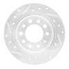 R1 03-08 Hyundai TIBURON Rear Right Drilled & Slotted Silver Brake Rotor
