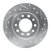 R1 03-08 Hyundai TIBURON Rear Left Drilled & Slotted Silver Brake Rotor