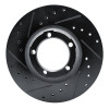 R1 87-90 Mitsubishi Van Front Left Drilled & Slotted Black Brake Rotor