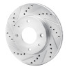 R1 01-03 Hyundai SONATA Front Left Drilled & Slotted Silver Brake Rotor