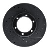 R1 81-87 Dodge D50 Front Right Drilled & Slotted Black Brake Rotor