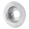 R1 01-10 Hyundai XG350 Rear Left Drilled & Slotted Silver Brake Rotor