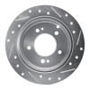 R1 01-10 Hyundai XG350 Rear Left Drilled & Slotted Silver Brake Rotor