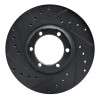 R1 86-96 Dodge Ram 50 Front Left Drilled & Slotted Black Brake Rotor