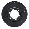 R1 79-86 Dodge Ram 50 Front Right Drilled & Slotted Black Brake Rotor