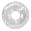 R1 01-10 Hyundai TUCSON Rear Right Drilled & Slotted Silver Brake Rotor