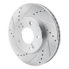 R1 01-03 Hyundai XG350 Front Left Drilled & Slotted Silver Brake Rotor