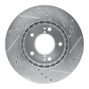 R1 01-03 Hyundai XG350 Front Left Drilled & Slotted Silver Brake Rotor