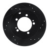 R1 92-96 Mitsubishi DIAMANTE Rear Right Drilled & Slotted Black Brake Rotor