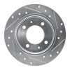 R1 97-06 Hyundai TIBURON Rear Left Drilled & Slotted Silver Brake Rotor