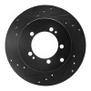 R1 94-95 Eagle TALON Rear Left Drilled & Slotted Black Brake Rotor
