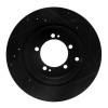R1 92-96 Mitsubishi DIAMANTE Rear Left Drilled & Slotted Black Brake Rotor