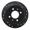 R1 92-96 Dodge COLT Rear Right Drilled & Slotted Black Brake Rotor