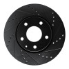 R1 19-25 Mazda 3 Front Right Drilled & Slotted Black Brake Rotor
