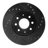 R1 90-93 Mitsubishi Galant Front Left Drilled & Slotted Black Brake Rotor