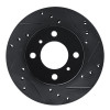 R1 92-00 Dodge COLT Front Right Drilled & Slotted Black Brake Rotor