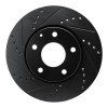R1 19-25 Mazda 3 Front Left Drilled & Slotted Black Brake Rotor