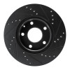 R1 19-25 Mazda 3 Front Left Drilled & Slotted Black Brake Rotor