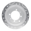 R1 91-93 Hyundai SONATA Rear Right Drilled & Slotted Silver Brake Rotor