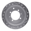 R1 91-93 Hyundai SONATA Rear Left Drilled & Slotted Silver Brake Rotor
