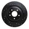 R1 16-23 Mazda CX-9 Rear Right Drilled & Slotted Black Brake Rotor