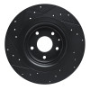 R1 16-23 Mazda CX-9 Rear Right Drilled & Slotted Black Brake Rotor