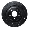 R1 16-23 Mazda CX-9 Rear Left Drilled & Slotted Black Brake Rotor