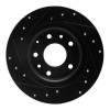 R1 16-18 Mazda CX-3 Rear Right Drilled & Slotted Black Brake Rotor