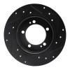 R1 90-94 Eagle TALON Rear Left Drilled & Slotted Black Brake Rotor