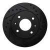 R1 85-91 Dodge COLT Front Right Drilled & Slotted Black Brake Rotor