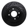 R1 85-91 Dodge COLT Front Right Drilled & Slotted Black Brake Rotor