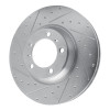 R1 17-23 Porsche Panamera Left Front Drilled & Slotted Silver Brake Rotor