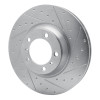 R1 17-23 Porsche Panamera Right Front Drilled & Slotted Silver Brake Rotor