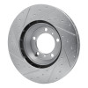 R1 17-23 Porsche Panamera Right Front Drilled & Slotted Silver Brake Rotor