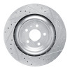 R1 15-18 Porsche Macan Rear Left Drilled & Slotted Silver Brake Rotor