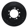 R1 83-89 Chrysler CONQuest Rear Left Drilled & Slotted Black Brake Rotor