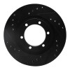 R1 87-93 Mazda B2600 Front Left Drilled & Slotted Black Brake Rotor