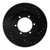R1 87-93 Mazda B2600 Front Left Drilled & Slotted Black Brake Rotor