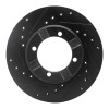 R1 83-91 Dodge COLT Front Left Drilled & Slotted Black Brake Rotor