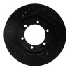 R1 87-93 Mazda B2200 Front Right Drilled & Slotted Black Brake Rotor