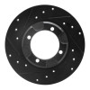 R1 85-91 Dodge COLT Front Left Drilled & Slotted Black Brake Rotor