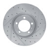 R1 10-24 Audi RS e-Tron GT Right Front Drilled & Slotted Silver Brake Rotor