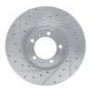 R1 10-24 Audi RS e-Tron GT Left Front Drilled & Slotted Silver Brake Rotor